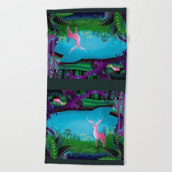 The Silent Deep Stream of Greendown Glenn Beach Towel