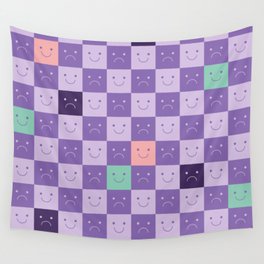 Plaid of Emotions pattern lilac Wall Tapestry