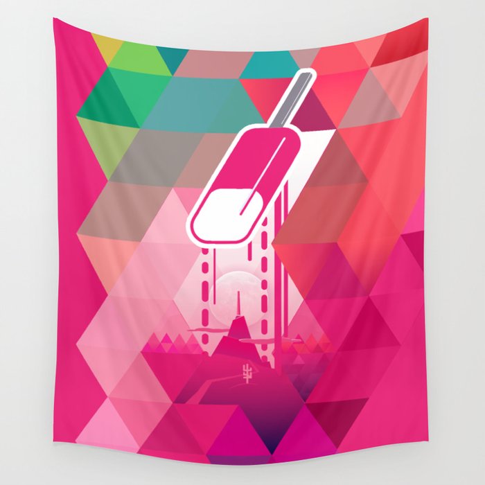 Raspberry Popsicle Wall Tapestry