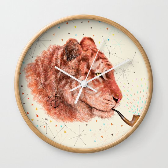 Red Tiger Wall Clock