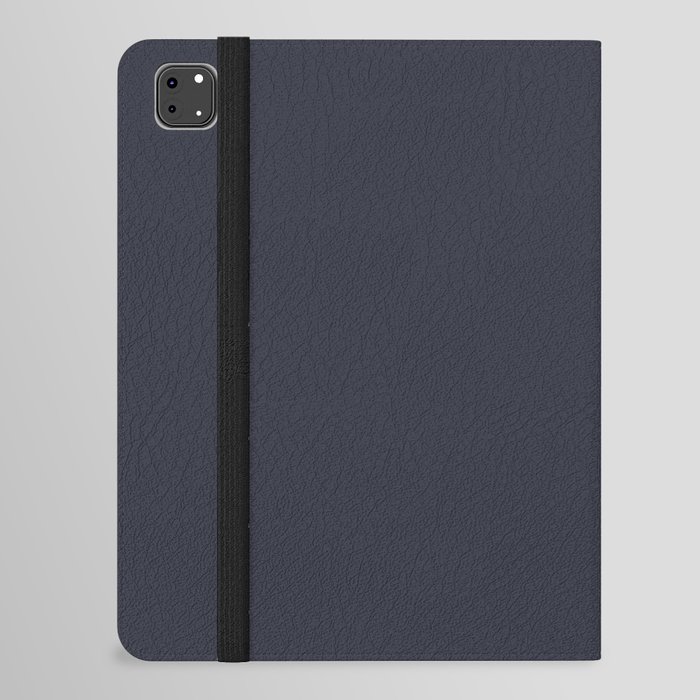 Dark Gray Blue Solid Color Pantone Total Eclipse 19-4010 TCX Shades of Black Hues iPad Folio Case