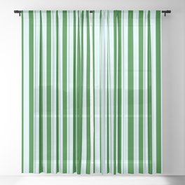 [ Thumbnail: Light Cyan & Dark Green Colored Lined Pattern Sheer Curtain ]