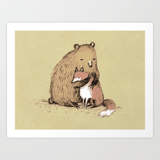 Grizzly Hugs Art Print