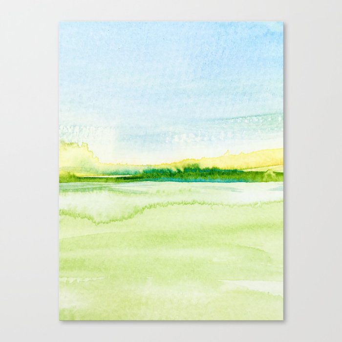 Abstract Landscape Watercolor Painting Canvas Print By Samanthaeio