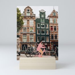 Bike Ride in Amsterdam Mini Art Print