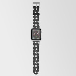 Star Pattern White On Black Apple Watch Band