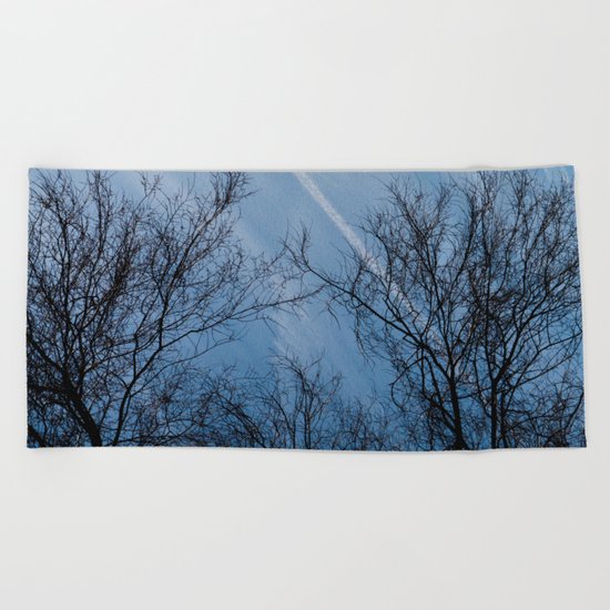 Landscape in the winter Beach Towel