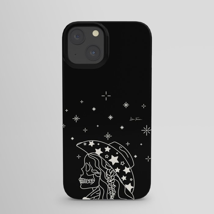 Love or Die Tryin' Rhinestone Cowgirl - Black & White iPhone Case