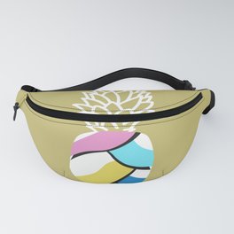 Abstract painting pineapple with dark beige background Fanny Pack