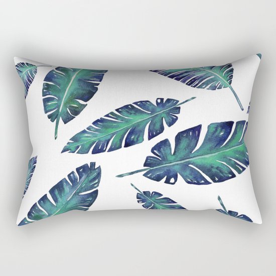 Watercolor garden leaves Rectangular Pillow