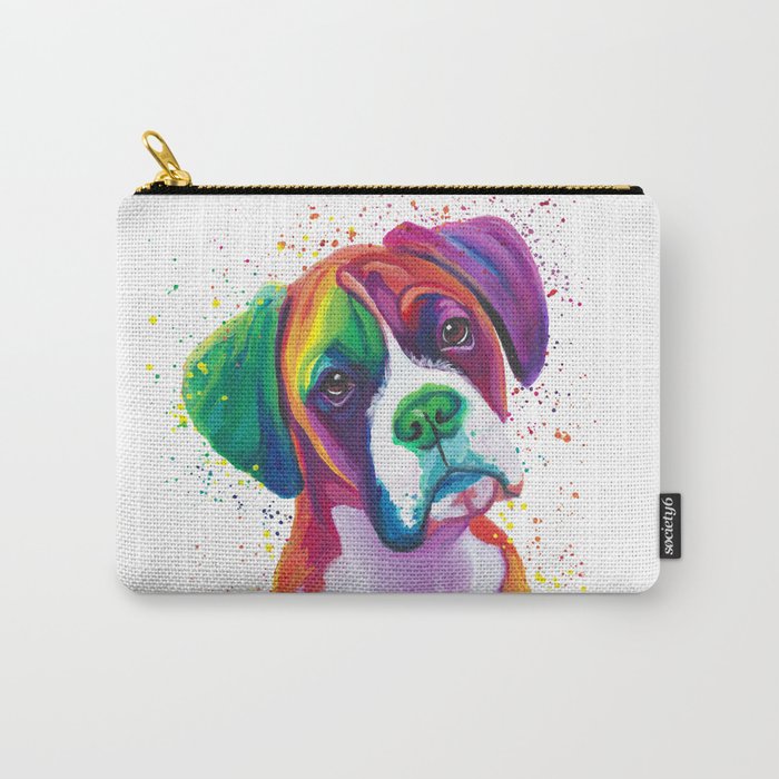 Rainbow Boxer Dog breeed Carry-All Pouch
