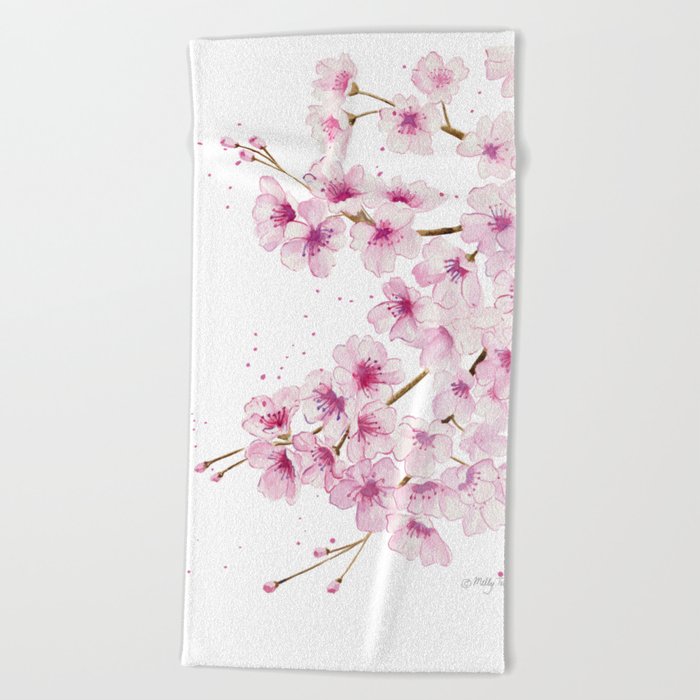 Cherry Blossom Beach Towel