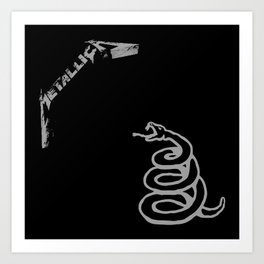 Vintage Rock 90s Snake Metallicas Scratches and Cracks Text Art Print