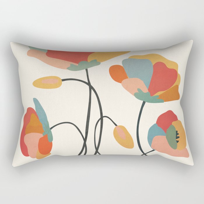 Colorful Flowers Rectangular Pillow