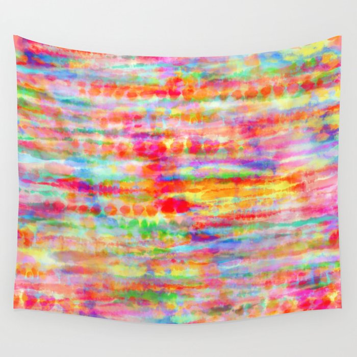 Light Rainbow Tie Dye Stripes Wall Tapestry By Kirstenstar Society6