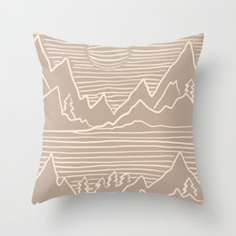 A Perfect Adventure - Outdoor Abstract Beige Throw Pillow