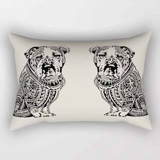 Polynesian English Bulldog Rectangular Pillow
