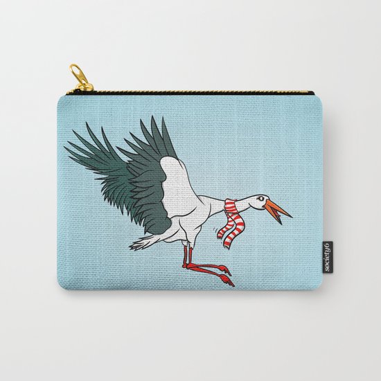 Crane Wearing A Scarf Carry-All Pouch