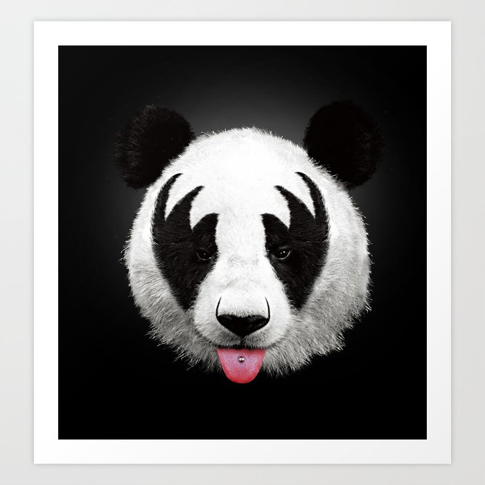 Kiss of a panda Art Print