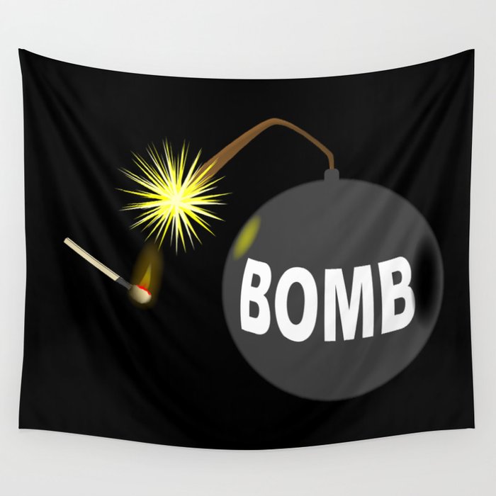 Bomb and Match Wall Tapestry
