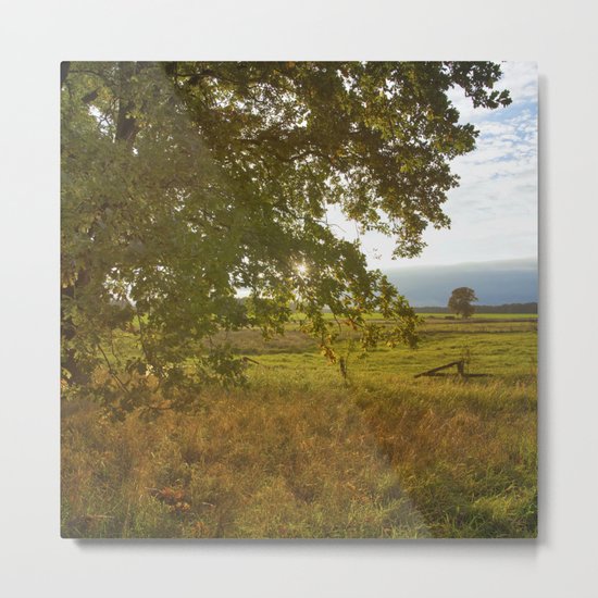 Autumn Countryside Landscape Sunset Metal Print