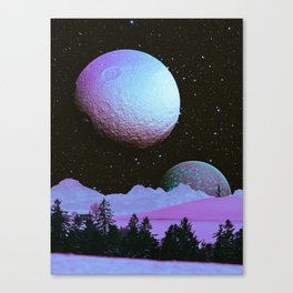 Violet Nights - Space Aesthetic, Retro Futurism, Sci-Fi Canvas Print