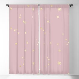 Pretty Pink & Gold Stars Blackout Curtain