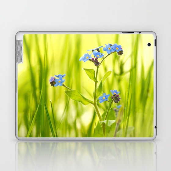 Lovely Morning Meadow Forget Me Not #decor #society6 #buyart Laptop & iPad Skin