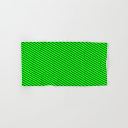 [ Thumbnail: Lime and Dark Green Colored Lines/Stripes Pattern Hand & Bath Towel ]