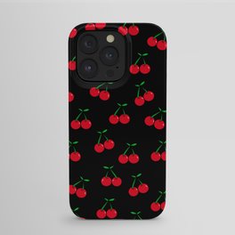 Cherries 2 (on black) iPhone Case