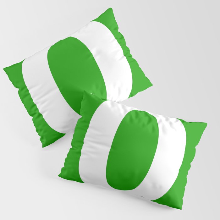 Number 0 (White & Green) Pillow Sham