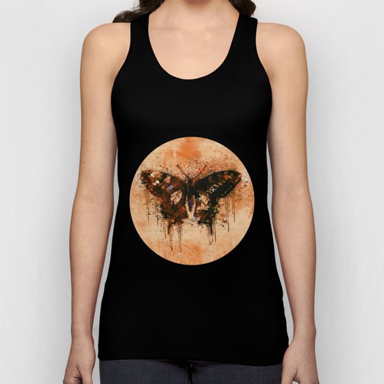 artistic watercolor butterfly painting artwork Unisex Tank Top