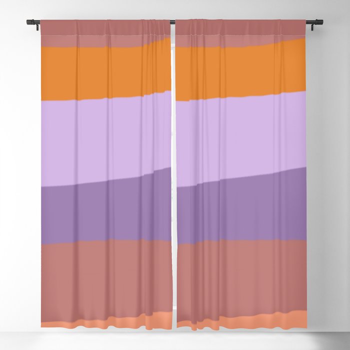 Purple and Orange Stipes Blackout Curtain