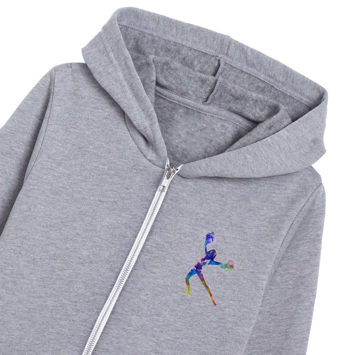 Sports cheerleader in watercolor Kids Zip Hoodie