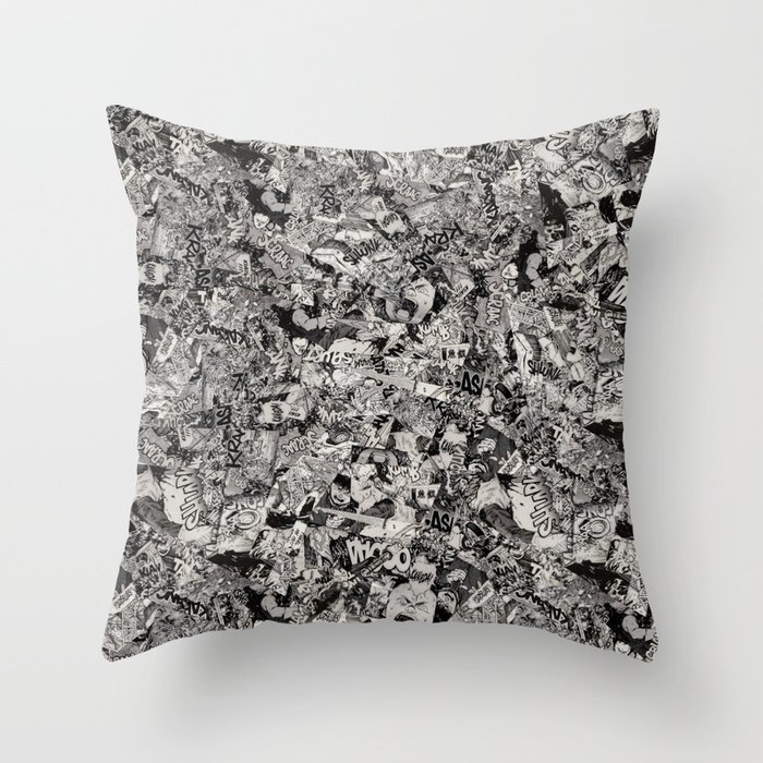 Manga Action Pattern Throw Pillow