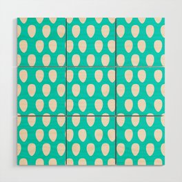 Turquoise Strawberry Seeds Pattern Design Wood Wall Art