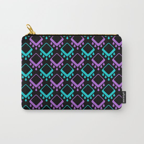 Abstract colorful geometric pattern . Black , Magenta , turquoise . Carry-All Pouch