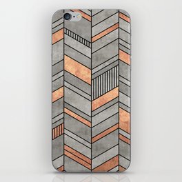 Abstract Chevron Pattern - Concrete and Copper iPhone & iPod Skin