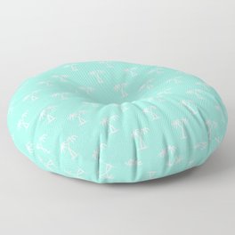 Seafoam And White Palm Trees Pattern Floor Pillow