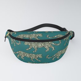 Kitty Parade - Olive on Dark Teal Fanny Pack