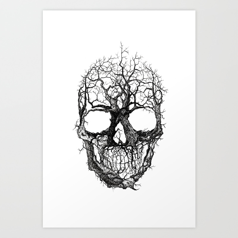 Tree Skull Art Print by Averin Art | Society6