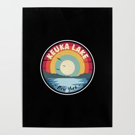 Keuka Lake New York Colorful Scene Poster