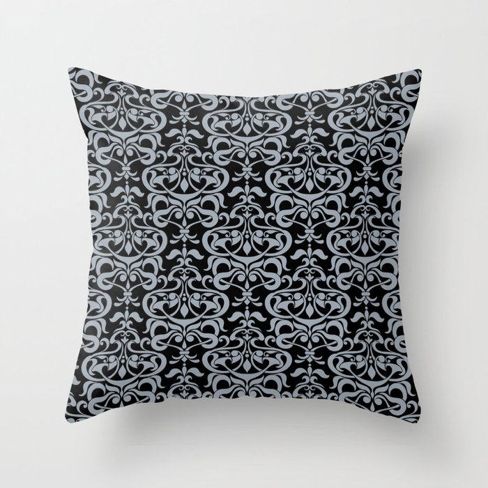 Ornate Damask Pattern  Throw Pillow