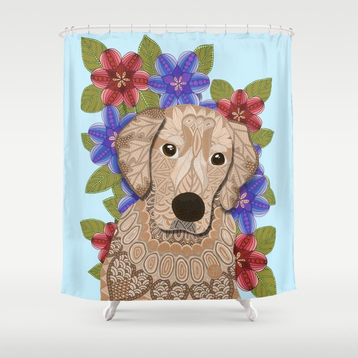 Golden Retriever Shower Curtain By Artlovepion Society6 Golden Retriever Shower Curtain