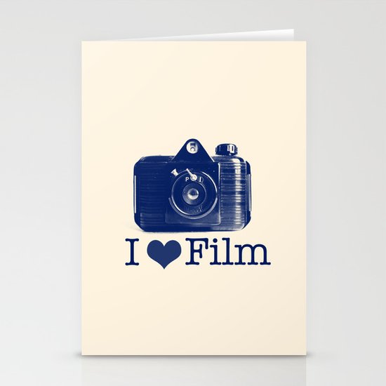 I ♥ Film (Blue/Peach) Stationery Cards