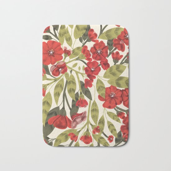 Red Garden Bath Mat