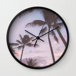 Pastel Palm Trees Wall Clock