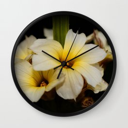 Yellow Mexican Satin Flowers Wall Clock