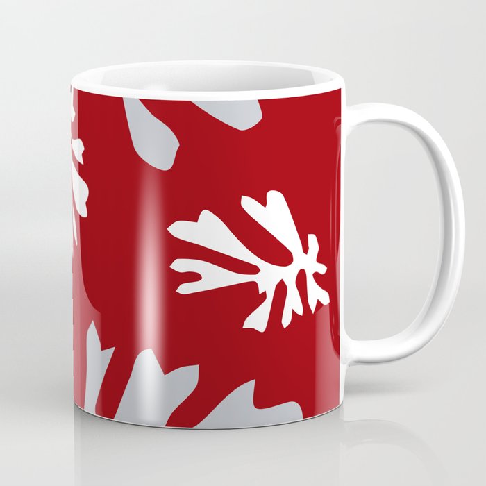 Matisse Silver & Red Holiday Leaves Coffee Mug