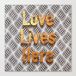 Love Lives Here on This Canvas Print